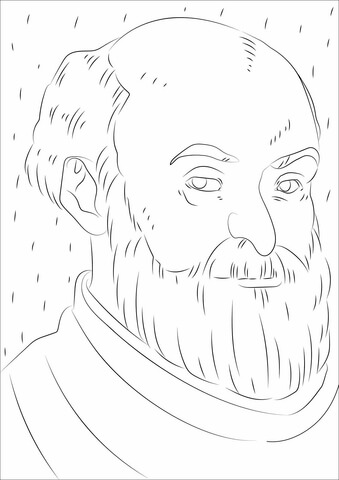 Paul Cezanne Portrait Coloring Page